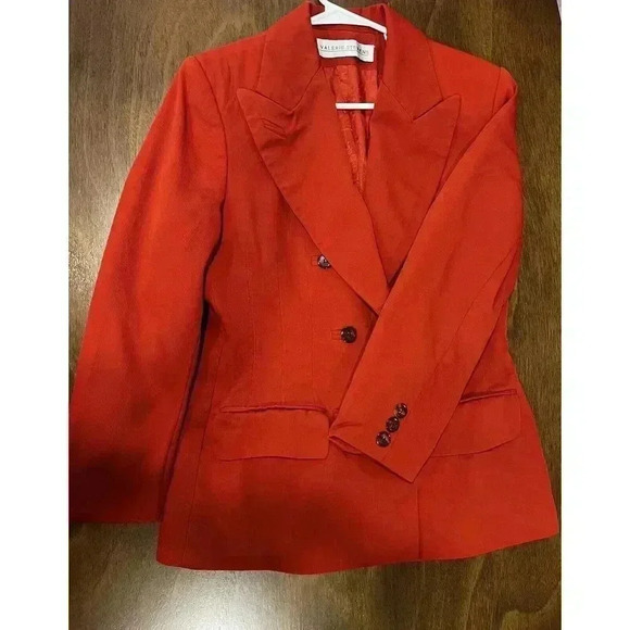 Valerie Stevens Wool Classic Orange Jacket Blazer Size 4 (0186) - Picture 8 of 15